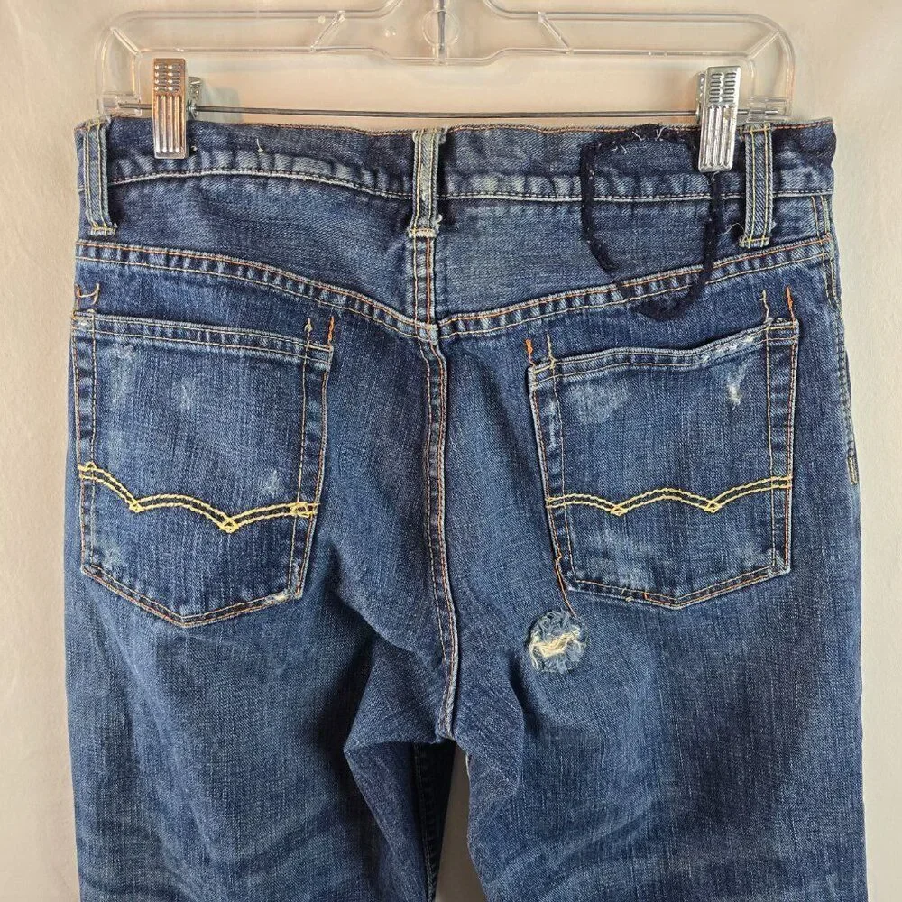 American Eagle Jeans Mens 30x30 Blue Bootcut Distressed 100% Cotton Denim Y2k
